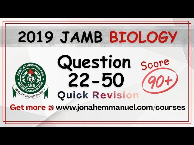 Biology 2019 JAMB Tutorial Past Questions and Answers - Part 2