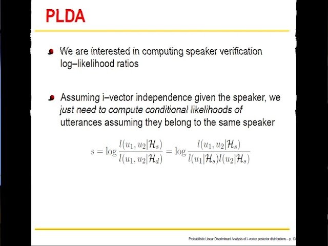 Probabilistic Linear Discriminant Analysis of i-Vector Posterior Distributions