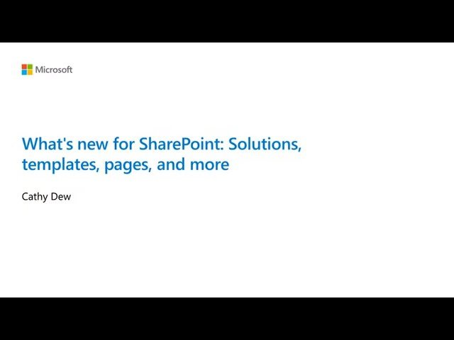 What's New for SharePoint - Solutions, Templates, Pages, and More