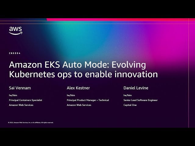 Amazon EKS Auto Mode - Evolving Kubernetes Operations to Enable Innovation