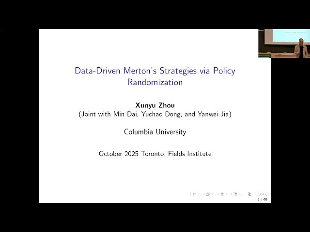 Data-Driven Merton's Strategies via Policy Randomization