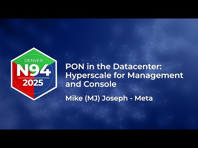 PON in the Datacenter - Hyperscale for Management and Console