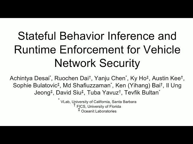 Stateful Behavior Inference and Runtime Enforcement for Vehicle Network Security