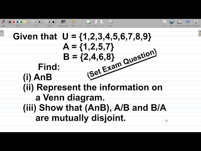 Set Theory Mathematics - Exam Sample Problems and Solutions