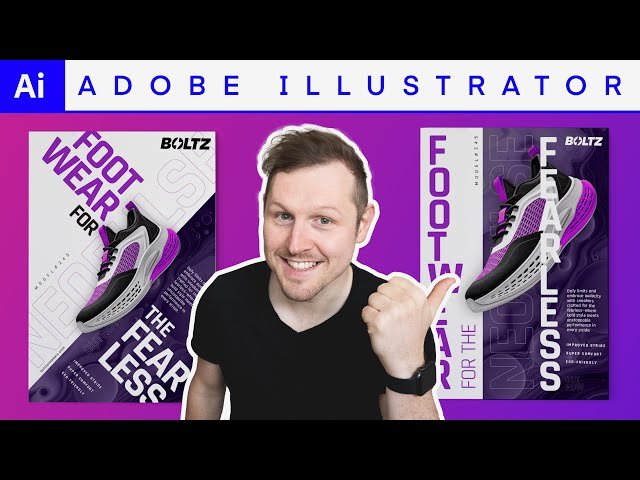 Axial Grid Poster Design in Adobe Illustrator