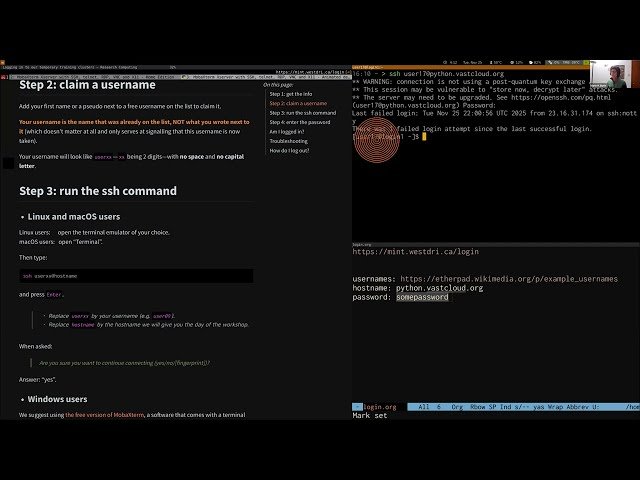 Logging in to Our Training Cluster