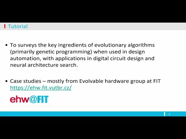 Evolutionary Machine Learning in Engineering Design - Day 4 Morning