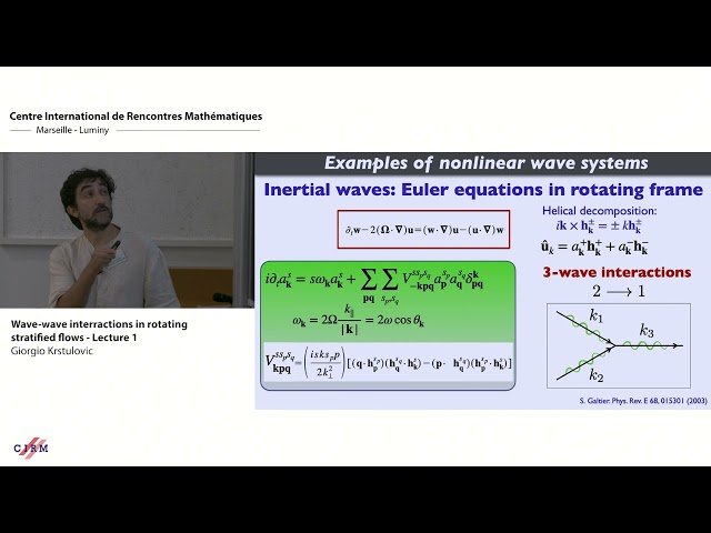 Wave-Wave Interactions in Rotating Stratified Flows - Lecture 1