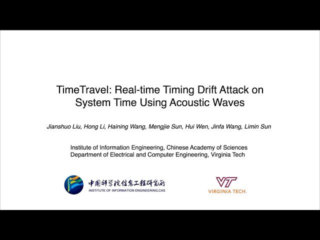 TimeTravel - Real-time Timing Drift Attack on System Time Using Acoustic Waves