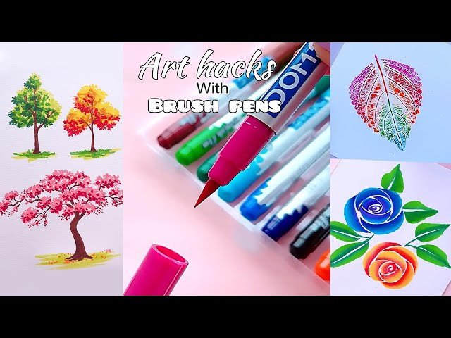 40 Art Hacks with Brush Pens - Painting and Cool Art Ideas