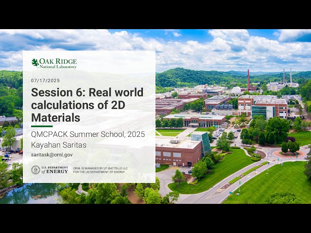 Real-World Calculations - 2D Materials Using Quantum Monte Carlo - Session 6.3