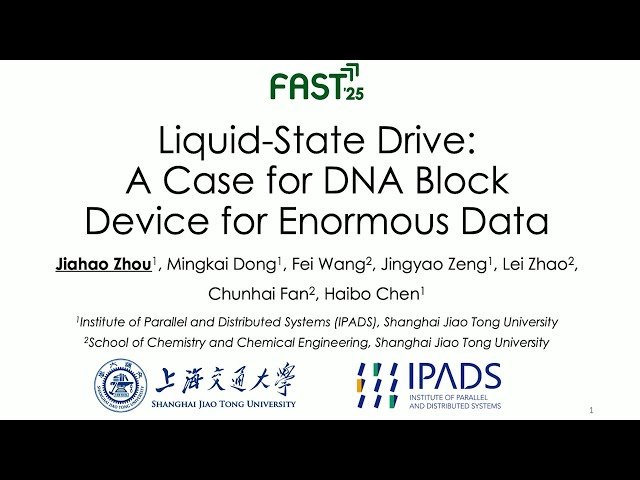 Liquid-State Drive: A Case for DNA Block Device for Enormous Data