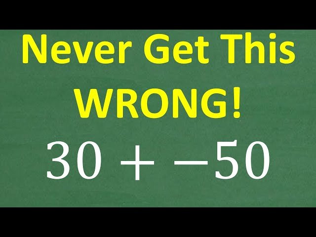 Adding Positive and Negative Numbers: Understanding 30 + (-50) = -20