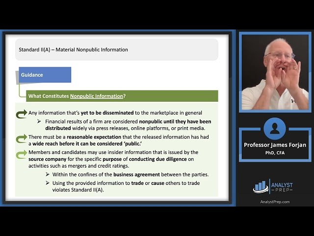 Standard II - Integrity of Capital Markets - 2025 Level III CFA Exam - Ethics - Module 3
