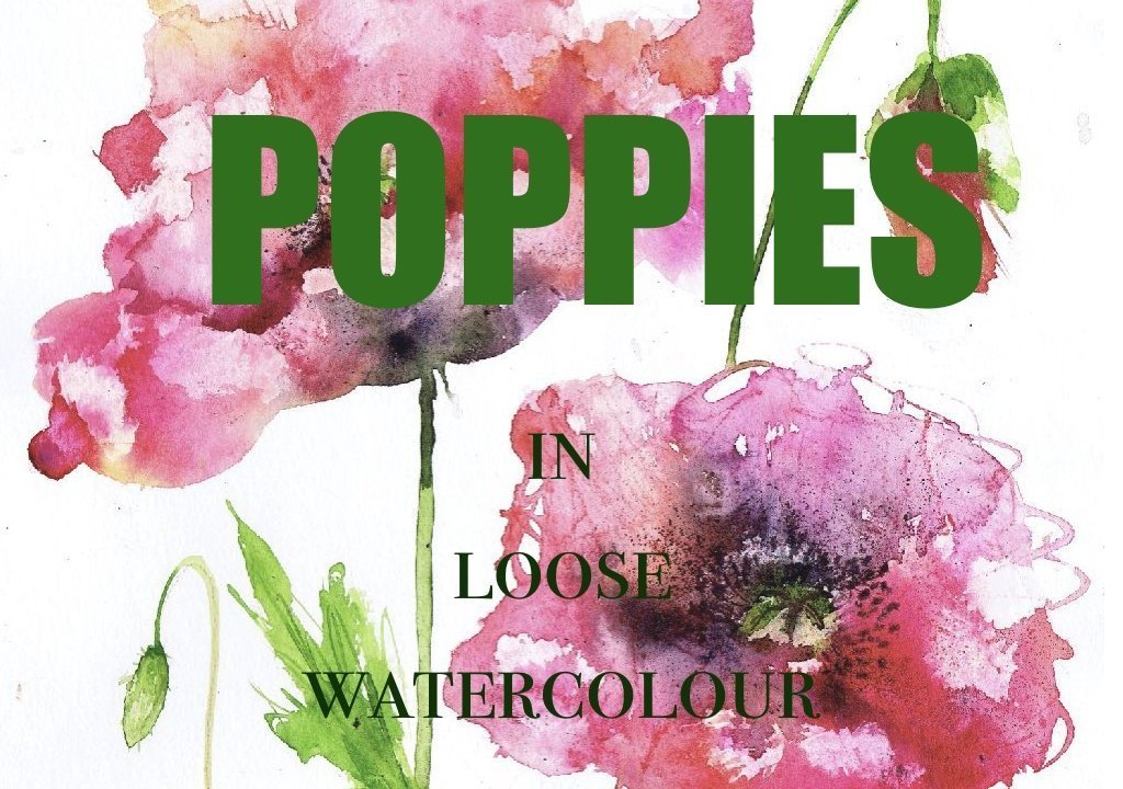 Poppies in loose, vibrant watercolour