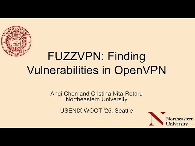 FUZZVPN - Finding Vulnerabilities in OpenVPN