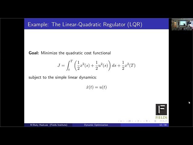 Dynamic Optimization - Concepts and Solution