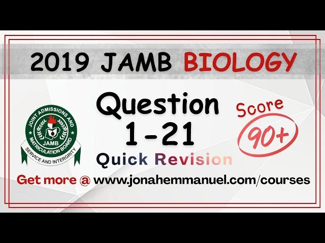 Biology JAMB 2019 Tutorial - Past Questions and Answers Revision