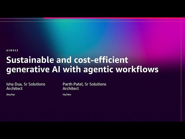Sustainable and Cost-Efficient Generative AI with Agentic Workflows