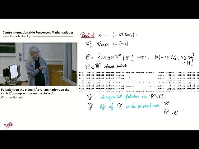 Foliations on the Plane R2, Pre-laminations on the Circle S1, and Group Actions on Dynamical Systems