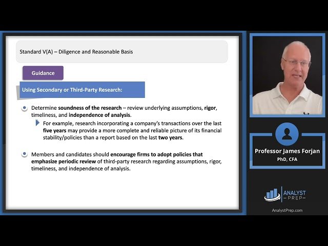 Standard V - Investment Analysis, Recommendations, and Action - 2025 Level III CFA Exam - Ethics - Reading 32