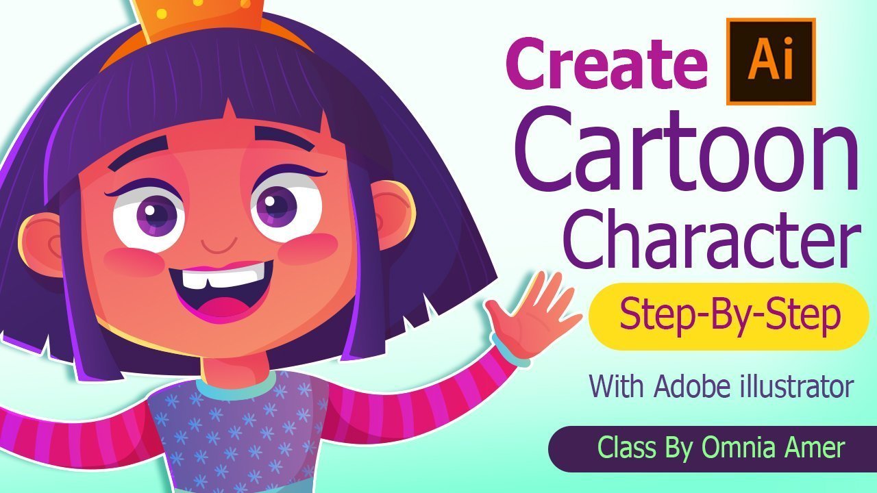 Create a cartoon character with adobe illustrator Step-By-Step !