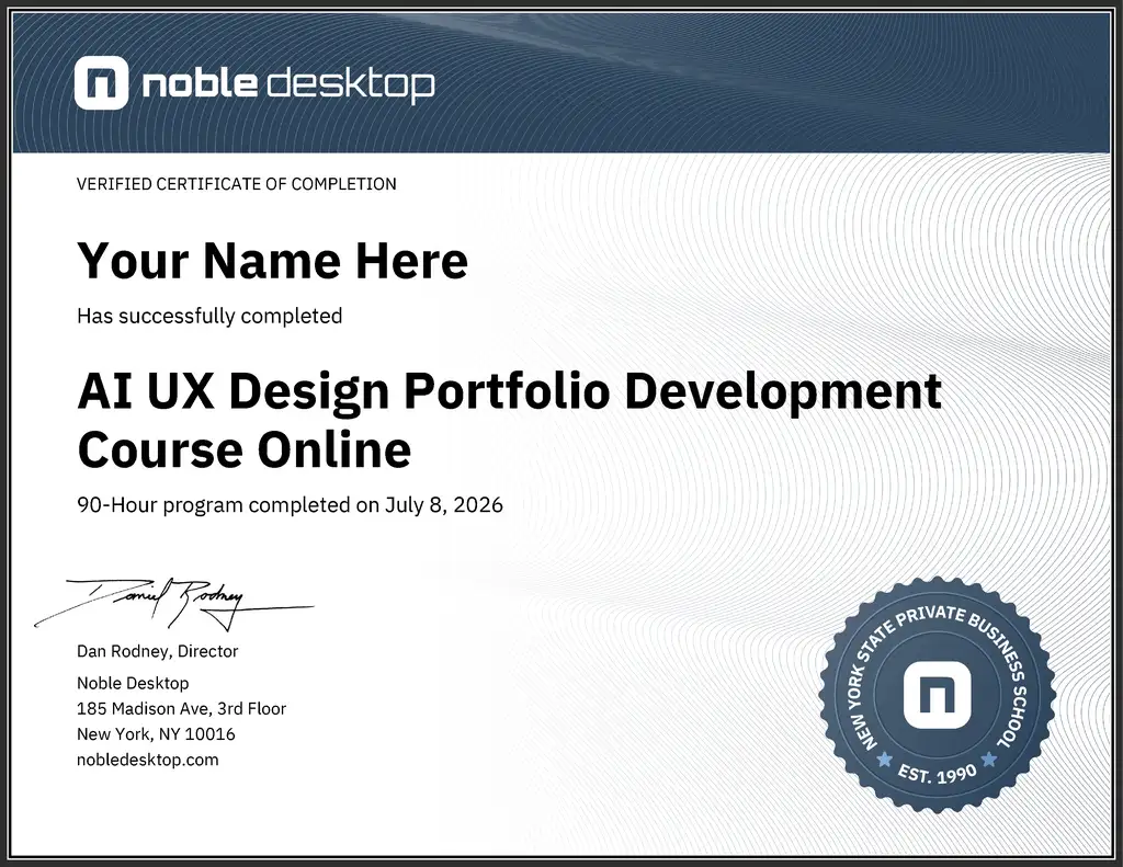 AI UX Design Portfolio Development