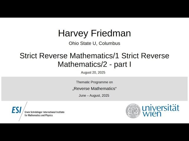 Strict Reverse Mathematics - Part I