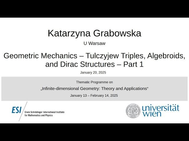Geometric Mechanics - Tulczyjew Triples, Algebroids, and Dirac Structures - Part 1