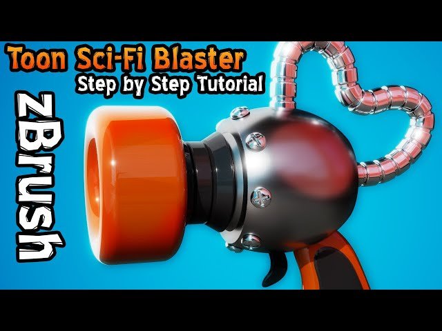 Creating a Cartoon Sci-Fi Blaster in ZBrush - Hard Surface Modeling Tutorial
