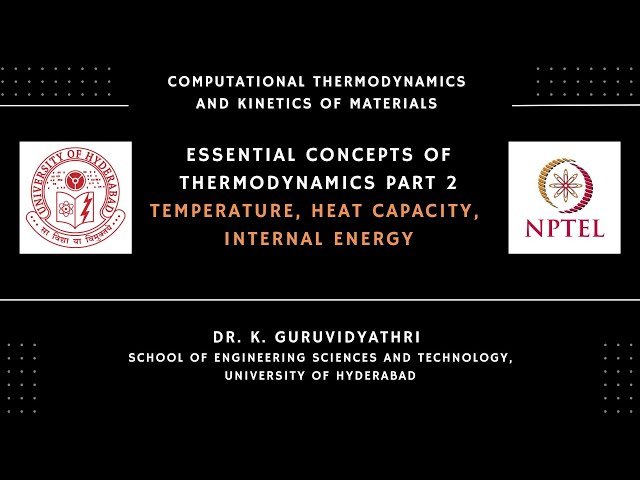 Essential Concepts of Thermodynamics 2 - Temperature, Heat Capacity, Internal Energy