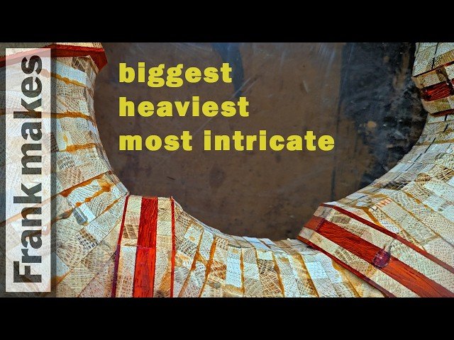 Wood Turned Segmented Torus Christmas Ornament with Candy Cane Stripes