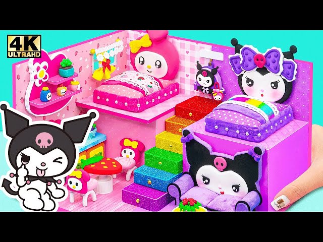 Build Adorable My Melody Pink House with Kuromi Purple Room - DIY Miniature Playset