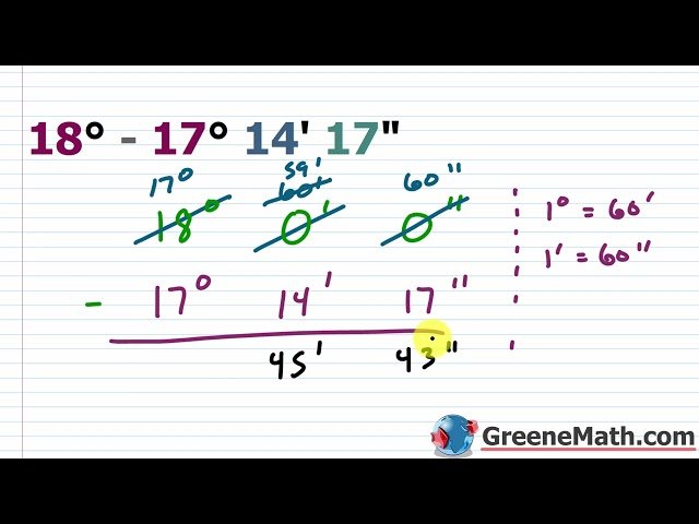 Degrees, Minutes and Seconds - Practice Test Solutions