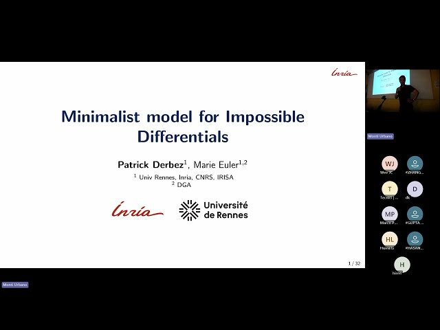 Symmetric-key Cryptanalysis Automation and Modelling Workshop - Session 3, Talk 4