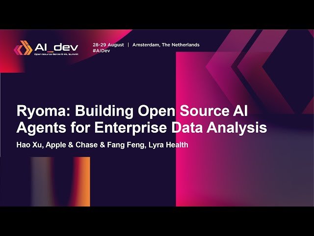 Ryoma - Building Open Source AI Agents for Enterprise Data Analysis