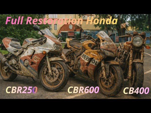 Honda CBR600, CB400 and CBR250 Full Restoration - Complete Motorcycle Rebuild From Start to Finish