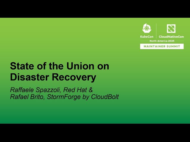State of the Union on Disaster Recovery