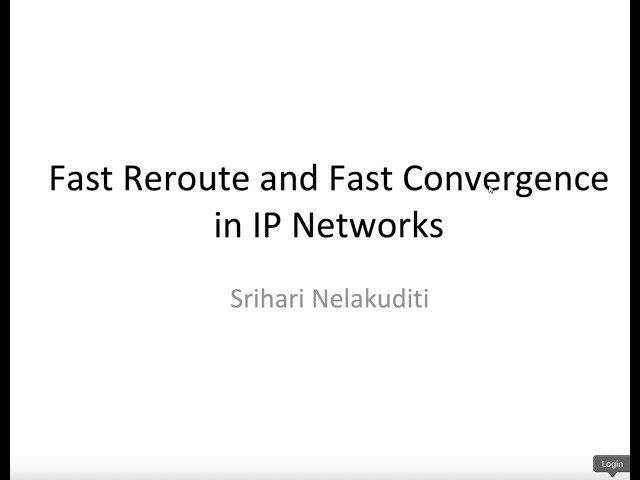 Fast Reroute and Fast Convergence in IP Networks