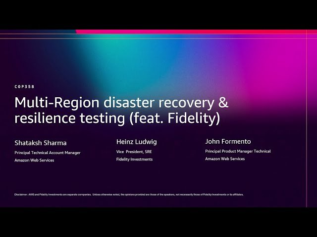 Multi-Region Disaster Recovery and Resilience Testing with Amazon Application Recovery Controller
