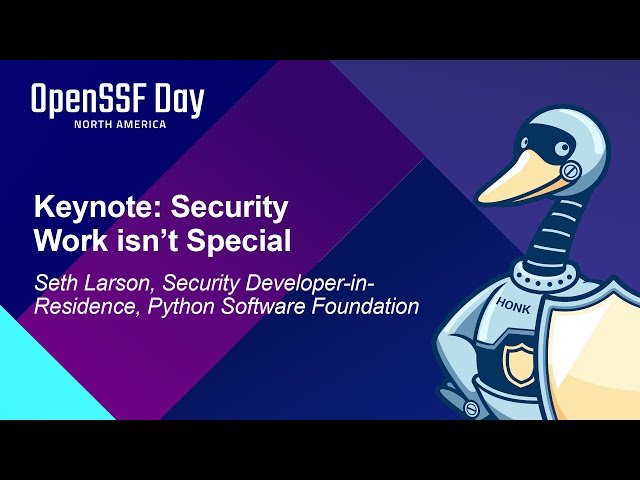 Security Work isn't Special