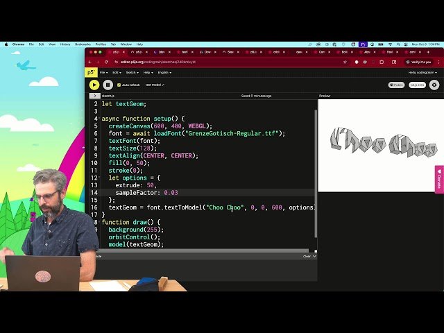 New p5.js 2.0 Functions - textWeight, textContours, textModel