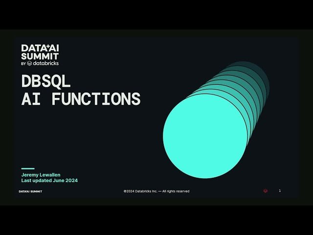 Free Video: AI Functions: Using AI in SQL with Databricks from ...