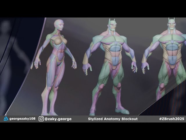 Stylized Anatomy Blockouts - ZBrush 2025 Day 8