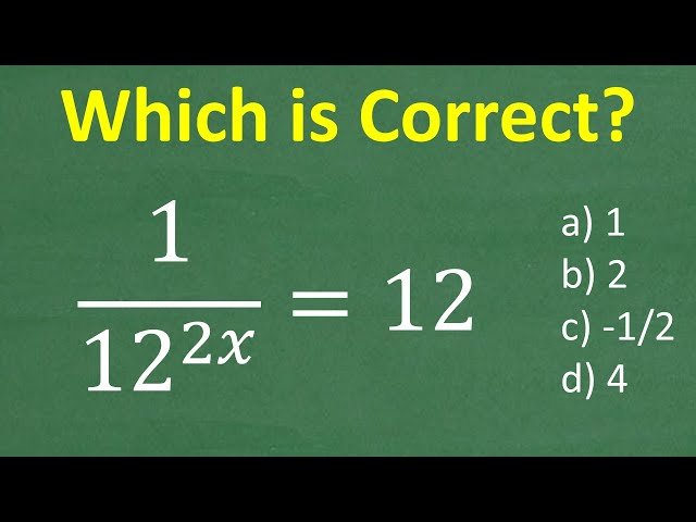 Solve for x: (1/12)^(2x) = 12