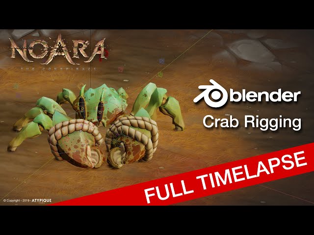 Blender 2.8 Rigging - Crab Full Timelapse