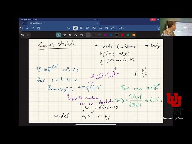 Matrix Sketching - Eigendecomposition, SVD, PCA, and Streaming Algorithms - L16