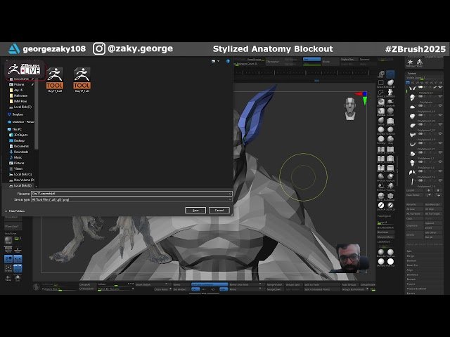 Stylized Anatomy Blockouts - ZBrush 2025 Day 17 Halloween Edition