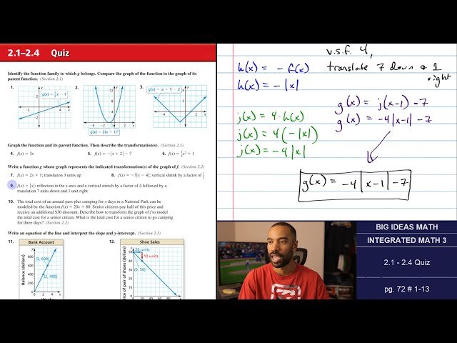 Free Video: Function Transformations and Linear Systems Quiz Review ...
