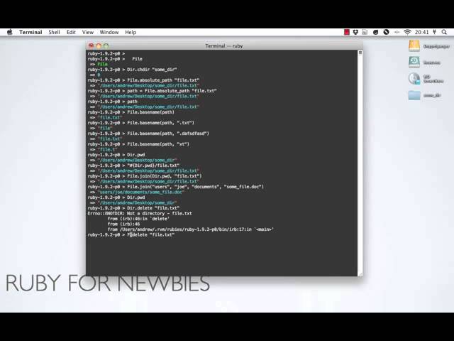 Ruby for Newbies - Working with Directories and Files